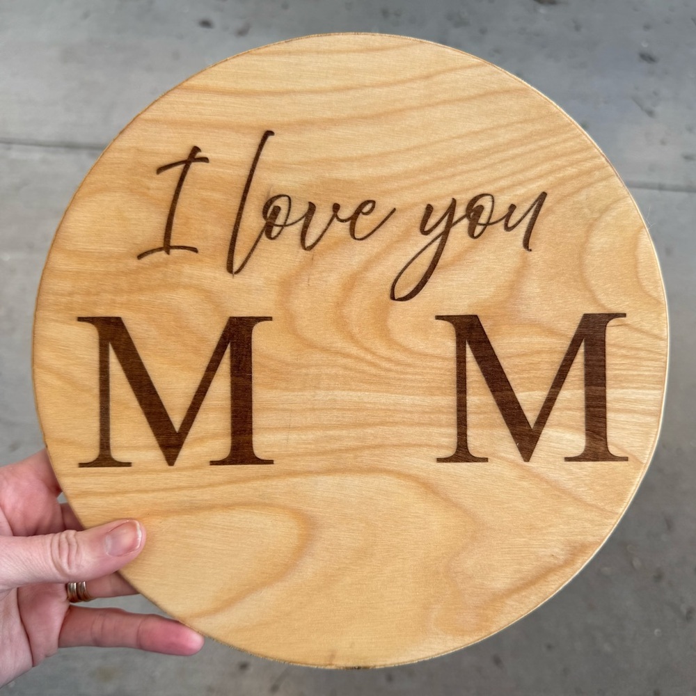 Wooden I Love You Mom Wall Decor - Picture 1 of 6